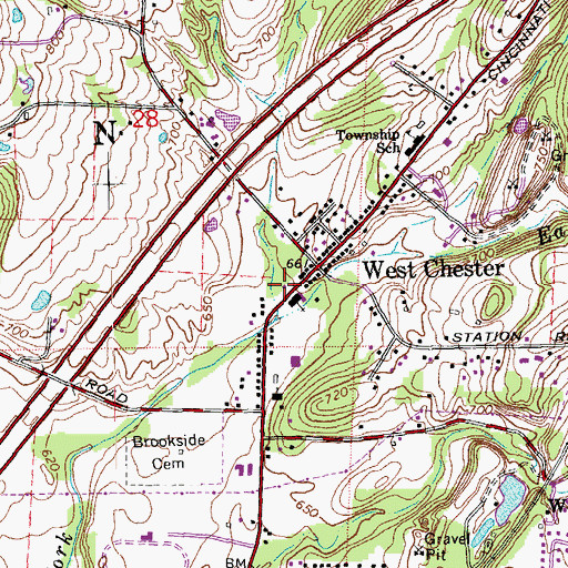 Topographic Map of West Chester Township Fire Department Temporary Station, OH