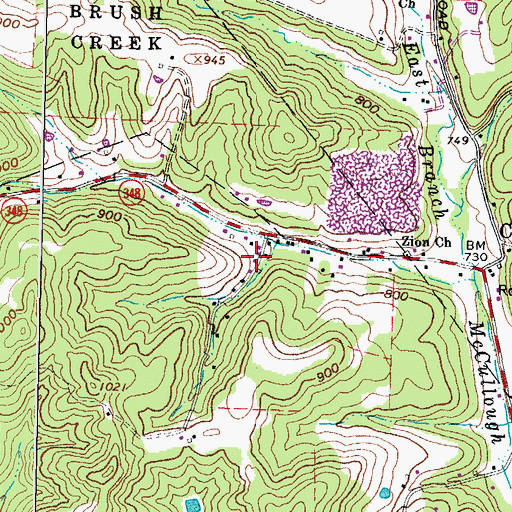 Topographic Map of Union Township Volunteer Fire Department, OH