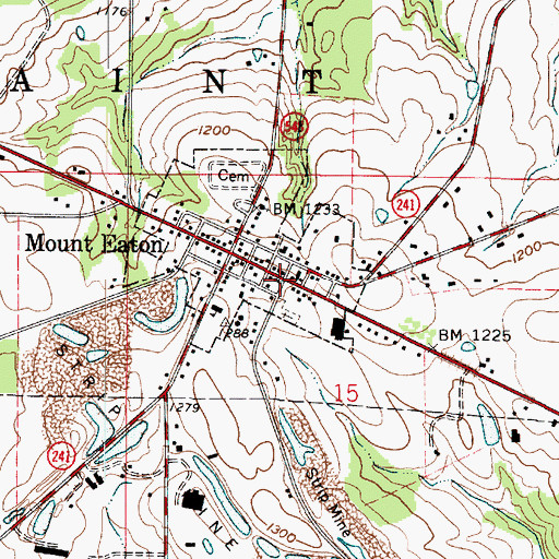 Topographic Map of Paint Township Fire Department, OH