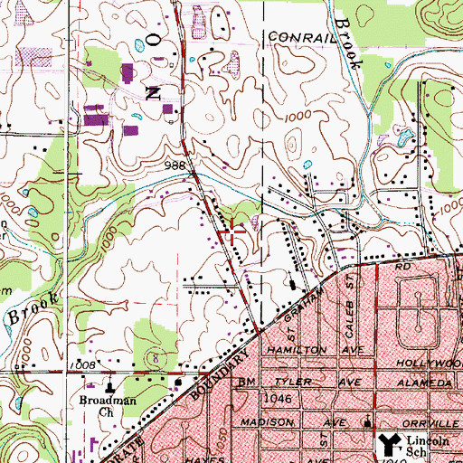 Topographic Map of Cuyahoga Falls Fire Department Station 5, OH