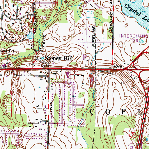 Topographic Map of Stony Hill Fire Station 2, OH