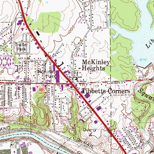 Topographic Map of Weathersfield Township Volunteer Fire Department Mckinley Heights Station 40, OH