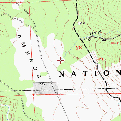 Topographic Map of Reid Draw, CA