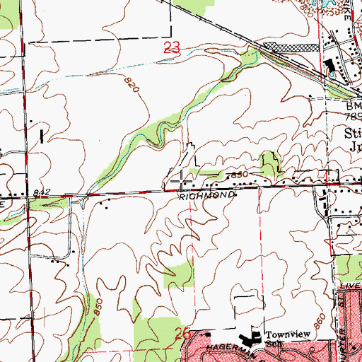Topographic Map of Trotwood Fire Department Station 72, OH
