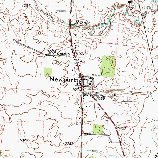 Topographic Map of Central Township Fire Department Station 2, OH