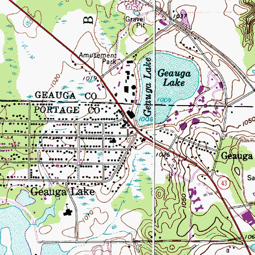 Topographic Map of Aurora Fire Department Station 2, OH