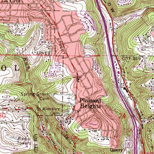 Topographic Map of East Liverpool Fire Department Station 4, OH