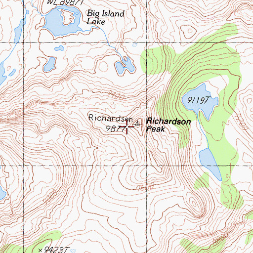 Topographic Map of Richardson Peak, CA