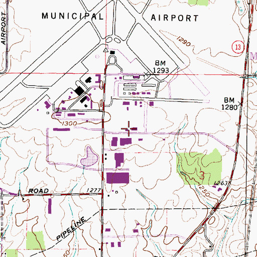 Topographic Map of 179th Airlift Wing Fire Department, OH