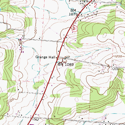 Topographic Map of College Township Volunteer Fire Department Station 2, OH