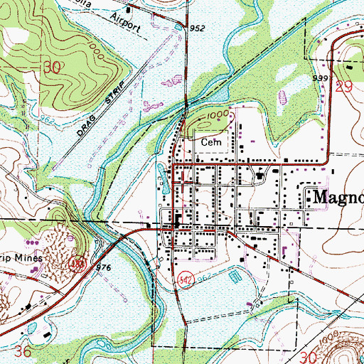 Topographic Map of Magnolia Volunteer Fire Department, OH