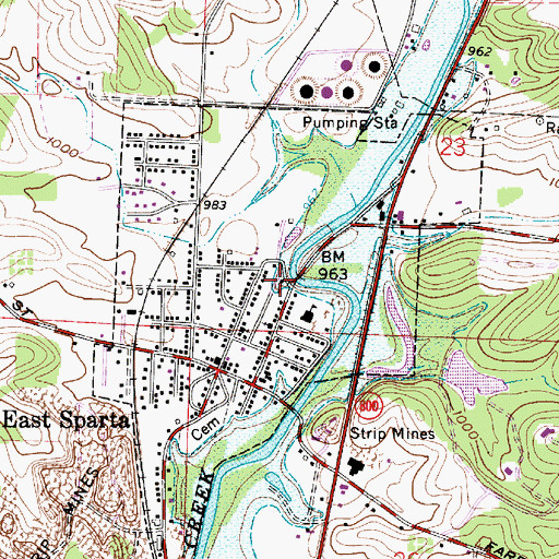 Topographic Map of East Sparta Volunteer Fire Department Station 1, OH