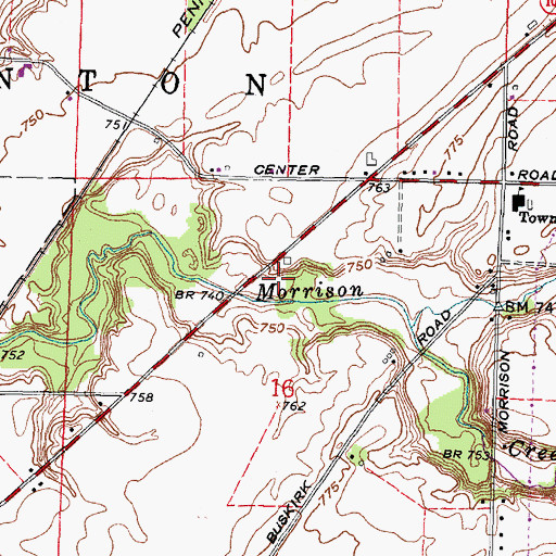 Topographic Map of Clinton Township Volunteer Fire Department Station 1, OH