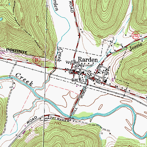 Topographic Map of Rarden Volunteer Fire Department, OH