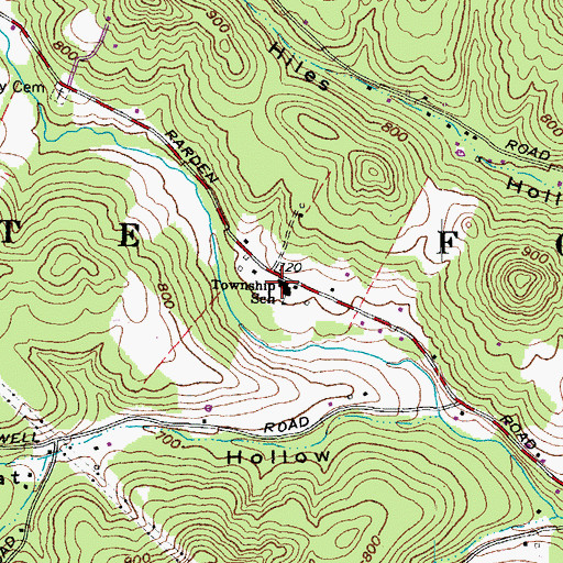 Topographic Map of Morgan Township Volunteer Fire Department, OH