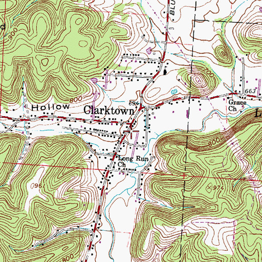 Topographic Map of Jefferson Township Volunteer Fire Department, OH