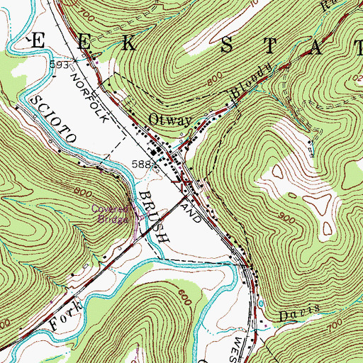 Topographic Map of Otway Fire Department, OH