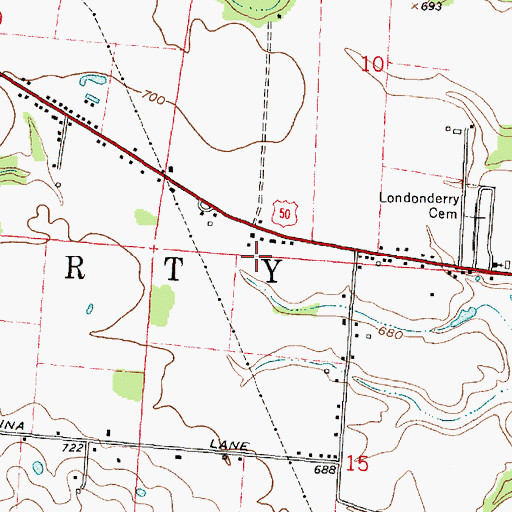 Topographic Map of Liberty Township Fire Department, OH