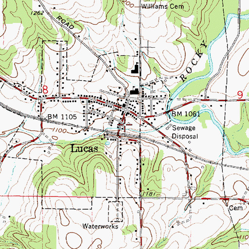 Topographic Map of Monroe Township Lucas Fire Department, OH