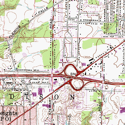 Topographic Map of Madison Township Fire Department Central Station 1, OH
