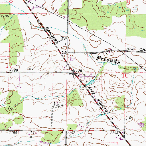 Topographic Map of Franklin Township Fire Department, OH