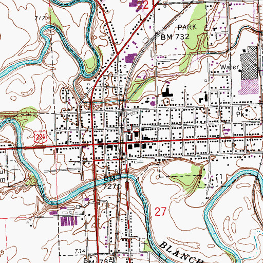 Topographic Map of Ottawa Volunteer Fire Department Station 101, OH