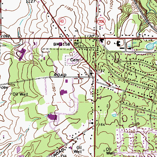 Topographic Map of Aurora Fire Department Station 1, OH