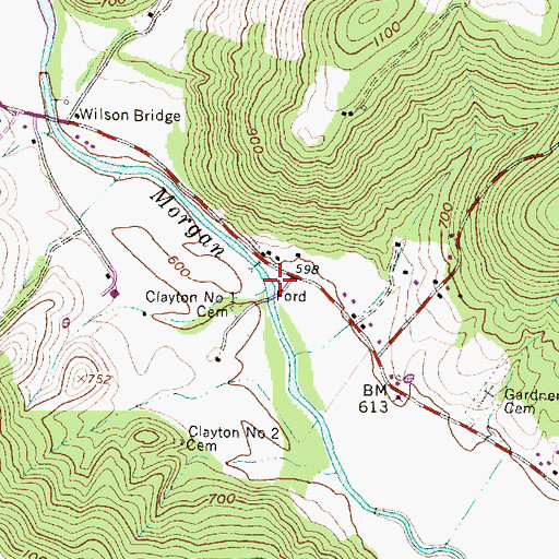 Topographic Map of Benton Township Volunteer Fire Department, OH