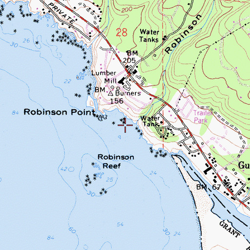Topographic Map of Robinson Gulch, CA