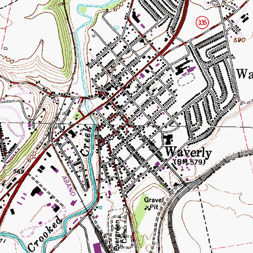 Topographic Map of Waverly Fire Department, OH