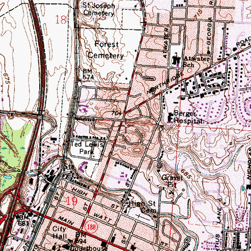 Topographic Map of Circleville Fire and EMS Station 1, OH