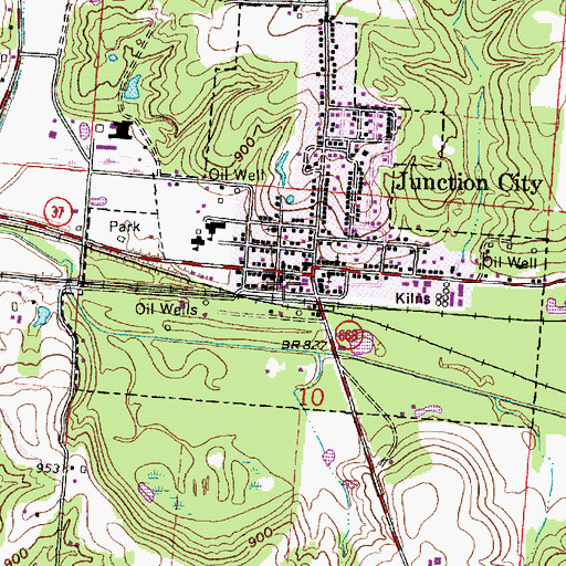 Topographic Map of Junction City Volunteer Fire Department, OH
