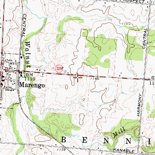 Topographic Map of Big Walnut Joint Fire Department, OH