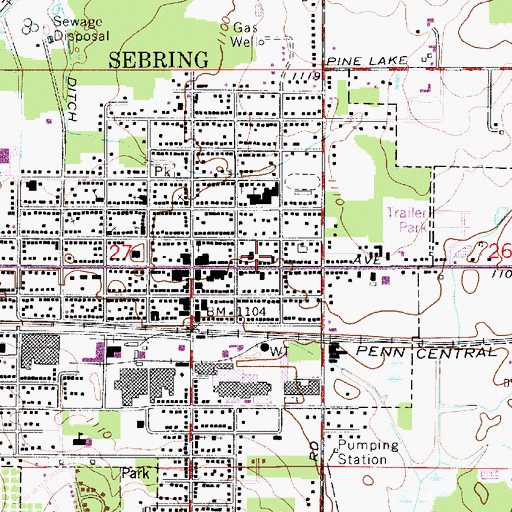 Topographic Map of Sebring Fire Department, OH