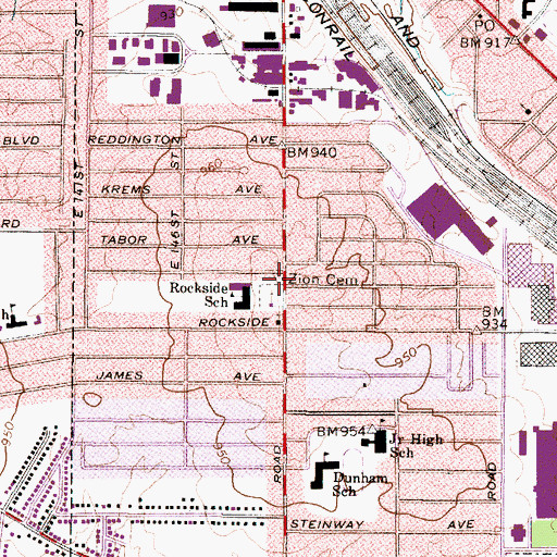 Topographic Map of Maple Heights Fire Department Station 2, OH