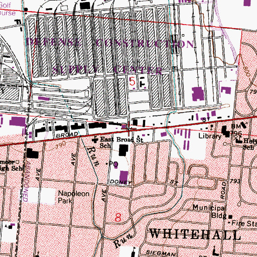 Topographic Map of Defense Supply Center Columbus Fire Department, OH
