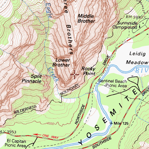 Topographic Map of Rocky Point, CA