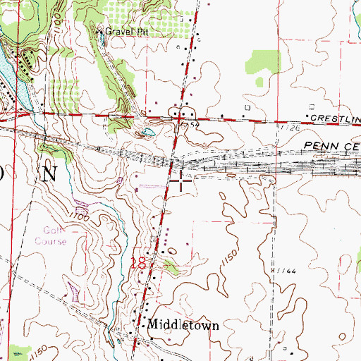 Topographic Map of Jefferson Township Volunteer Fire Department, OH