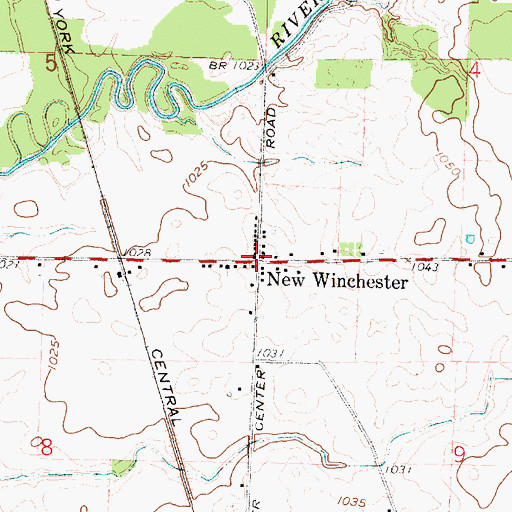Topographic Map of Whetstone Township Fire Department Station 1, OH