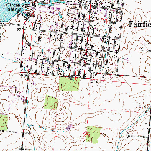 Topographic Map of Millersport Fire Department Station 632, OH