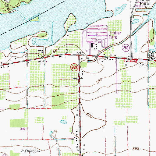 Topographic Map of Lakeside Volunteer Fire Department Station 2, OH