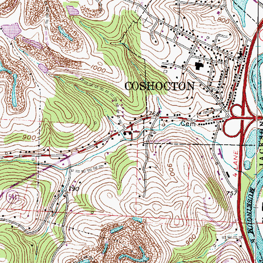 Topographic Map of Jackson Township Fire Station, OH