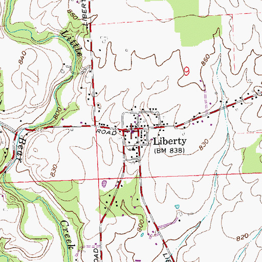 Topographic Map of Jefferson Township Fire Department Station 3, OH