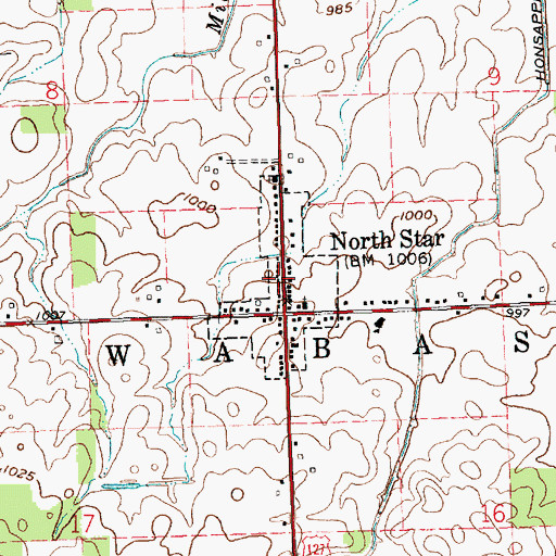 Topographic Map of North Star Community Fire Department, OH