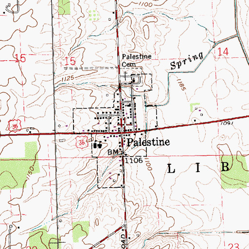 Topographic Map of Liberty Township Volunteer Fire Department, OH