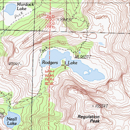 Topographic Map of Rodgers Lake, CA