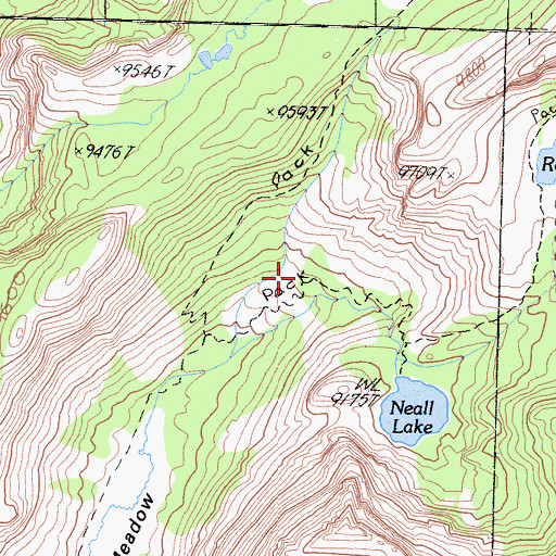 Topographic Map of Rodgers Meadow, CA