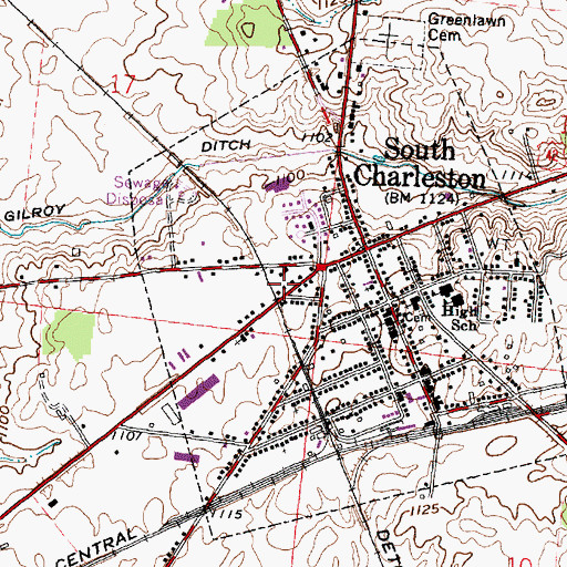 Topographic Map of Madison Township Fire Department and Emergency Medical Services, OH