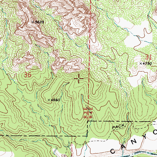 Topographic Map of Sycamore Canyon Wilderness, AZ