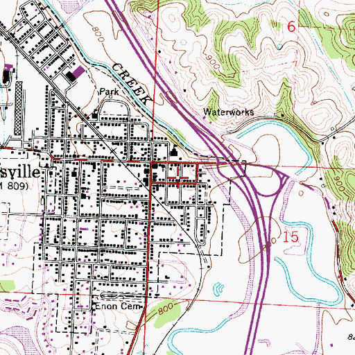 Topographic Map of Byesville Volunteer Fire Department, OH